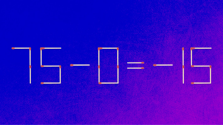 האם תצליחו לפתור את המשוואה באמצעות הזזת גפרור אחד בלבד?
