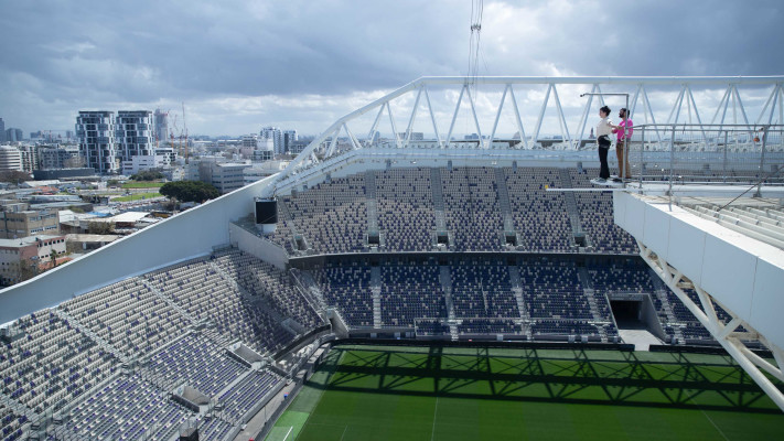 על גג SkyField פארק האקסטרים בבלומפילד תל אביב (צילום: מתן צינמון)