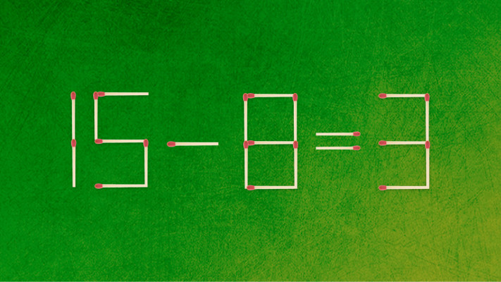 האם תצליחו לפתור את המשוואה באמצעות הזזת גפרור אחד בלבד?