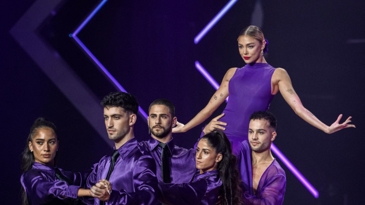 עומרי מלל, מאיה קיי בתוכנית רוקדים עם כוכבים (צילום: רגב זרקה)