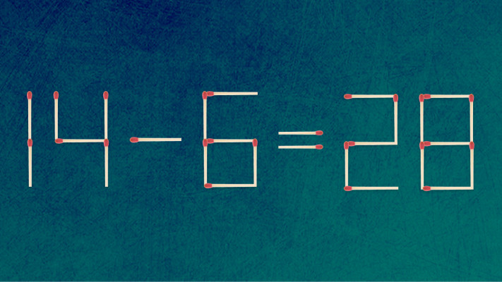 האם תצליחו לפתור את המשוואה באמצעות הזזת גפרור אחד בלבד?