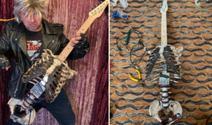 Sick gesture: A man built a guitar from the skeleton of his deceased relative