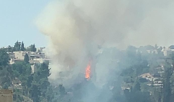 שריפה פרצה במבשרת ציון - כביש 1 לכיוון מזרח נחסם לתנועה - Vimarsana News