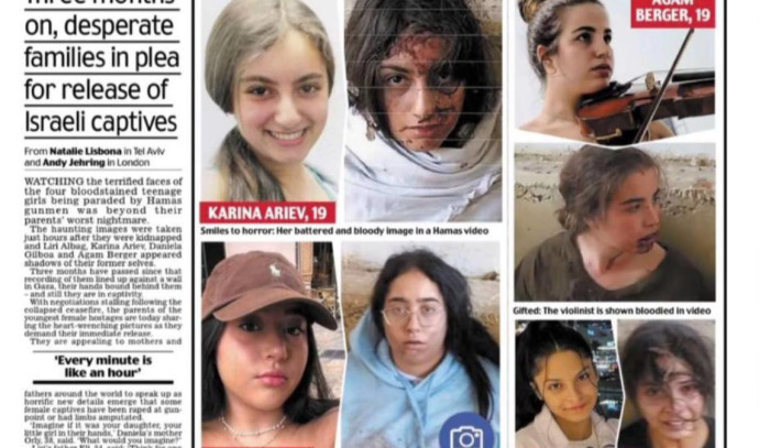 Photos of 4 kidnapped Israeli teen girls, injured and bleeding, revealed by the “Daily Mail”