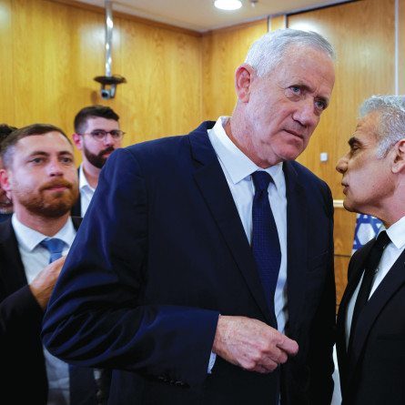 יאיר לפיד ובני גנץ (צילום: רויטרס)