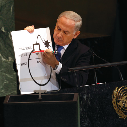  נאום הקו האדום של בנימין נתניהו באו"ם (צילום: ארכיון רויטרס)