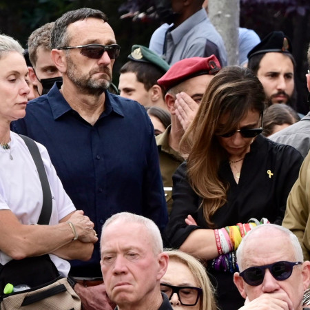 בני גנץ, יואב גלנט והרצי הלוי בהלוויה של סמ''ר עוז דניאל ז''ל