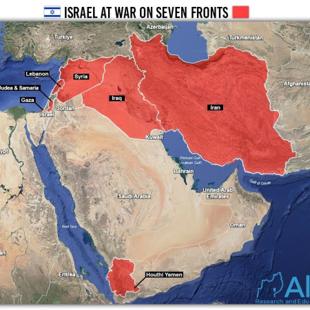 מפת החזיתות של ישראל במלחמת חרבות ברזל