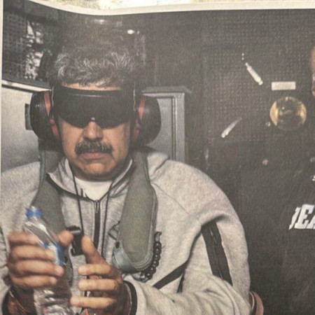 ניקולס מדורו לאחר שנלכד על ידי צבא ארה''ב