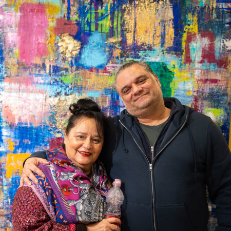 יורם חישין ואמא סילבי חישין (צילום: רועי קזמה)