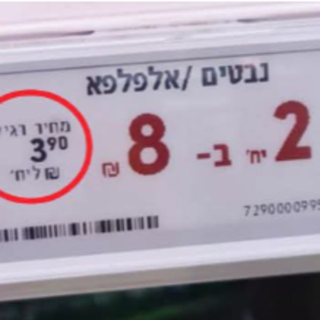 מחיר מבצע ומחיר רגיל נמוך יותר