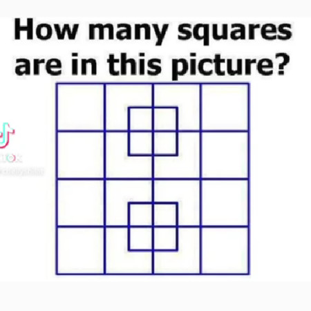 מה מספר הריבועים התמונה הזו? רוב הצופים לא ידעו את התשובה הנכונה