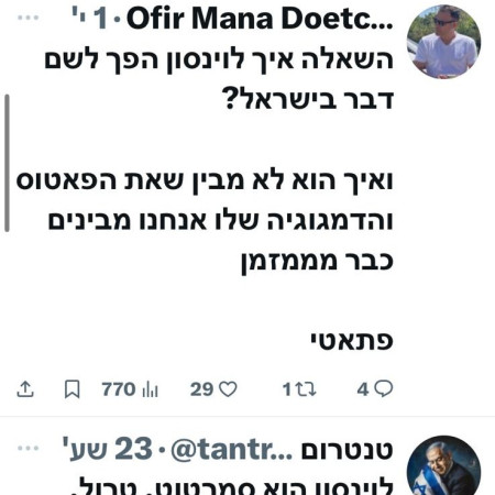 התגובות ברשת נגד חיים לוינסון (צילום: צילום מסך)