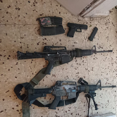 תיעוד הנשק שנמצא בכפר דאן (צילום: דובר צה''ל)