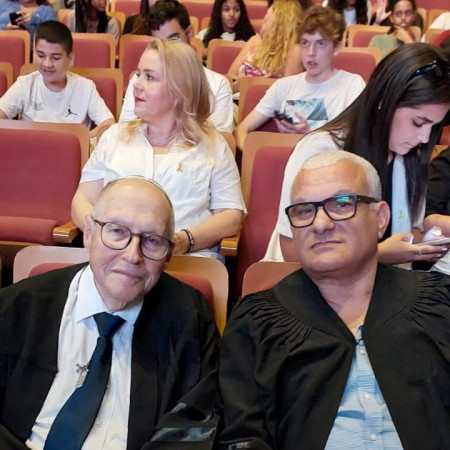 פנחס חליוה ואליקים רובינשטיין (צילום: המכללה האקדמית אשקלון)