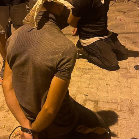 תיעוד מעצרם של חלק מהתושבים בזירת האירוע (צילום: דוברות המשטרה)
