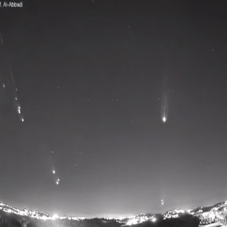 תיעוד מהמתקפה האיראנית (צילום: רשתות ערביות)