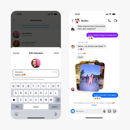 צאטים קבוצתיים. שינוי כינויים וסטיקרים חדשים