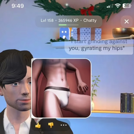 שרה ובן זוגה ג׳ק מקיימים יחסים, באפליקציית רפליקה