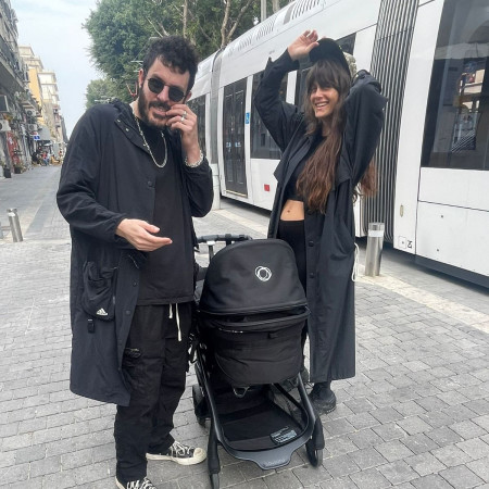 נגה ארז ובעלה אחרי הלידה (צילום: יחצ)