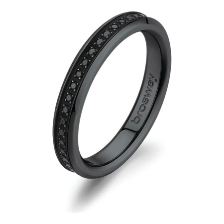 טבעת Brosway שחורה בשילוב זרקונים שחורים