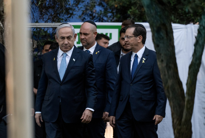 בנימין נתניהו, יצחק הרצוג (צילום: נעמה גרינבאום)