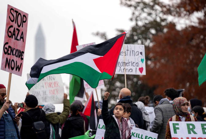 הפגנות פרו פלסטיניות בארה"ב (צילום: REUTERS/Bonnie Cash)