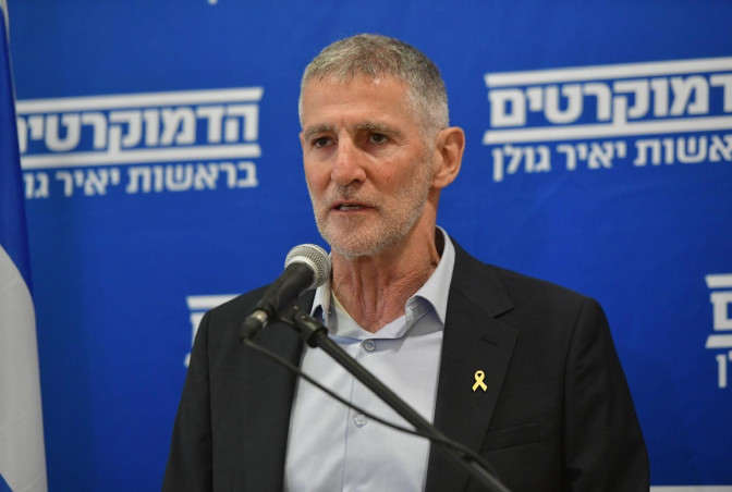 יאיר גולן בהצהרתו לתקשורת לאחר הסערה על דבריו (צילום: אבשלום ששוני)