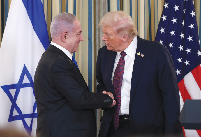 דונלד טראמפ ובנימין נתניהו בבית הלבן (צילום:  רויטרס)
