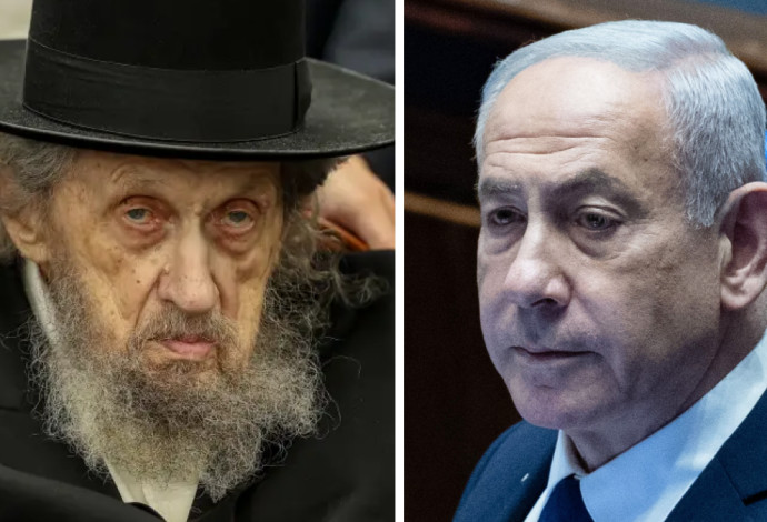 בנימין נתניהו, הרב לנדאו (צילום:  שלומי כהן, פלאש 90,יונתן זינדל פלאש 90)