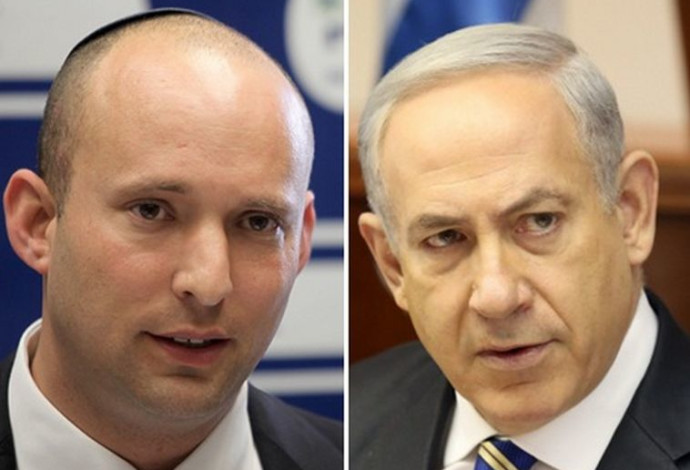 בנימין נתניהו נפתלי בנט (צילום:  מרק ישראל סלם)