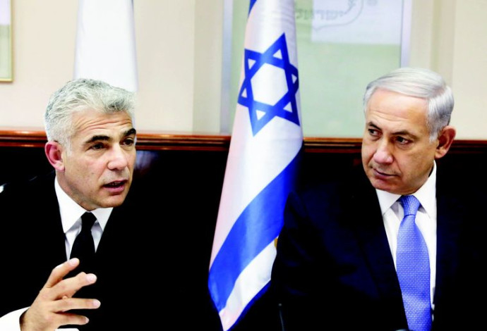 בנימין נתניהו ויאיר לפיד (צילום:  מרק ישראל סלם)