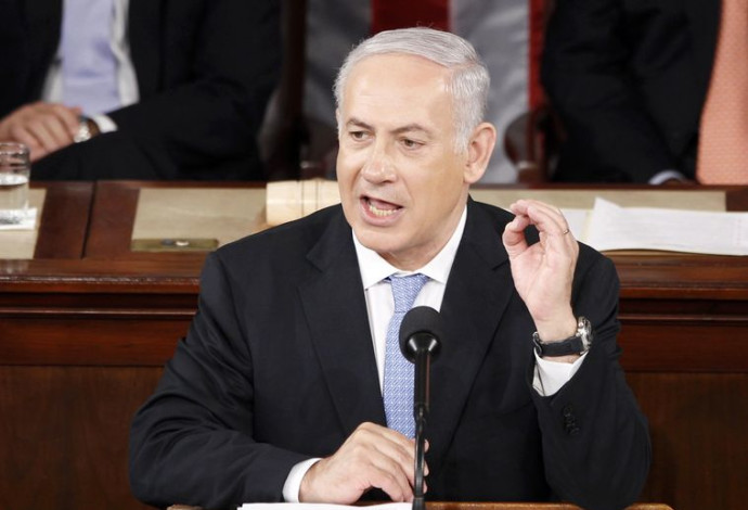 בנימין נתניהו בקונגרס האמריקאי (צילום:  רויטרס)