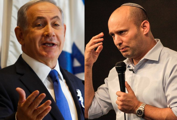 נפתלי בנט ובנימין נתניהו (צילום:  פלאש 90)
