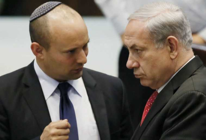 נפתלי בנט ובנימין נתניהו (צילום:  מרים אלסטר, פלאש 90)