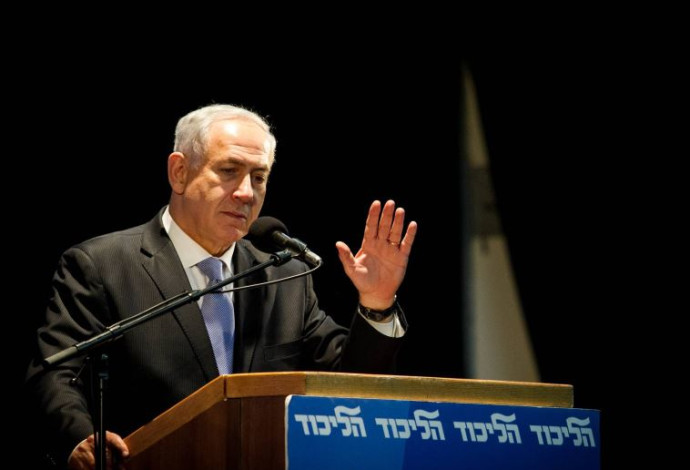 בנימין נתניהו במרכז הליכוד (צילום:  אריק סולטן)