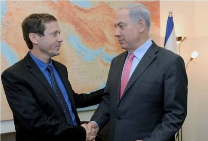 בנימין נתניהו ויצחק הרצוג (צילום:  לע"מ)