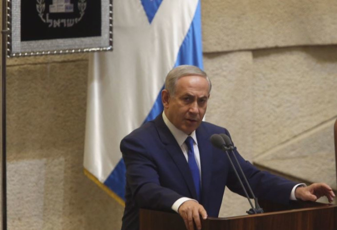 בנימין נתניהו בפתח מושב החורף של הכנסת  (צילום:  מרק ישראל סלם)