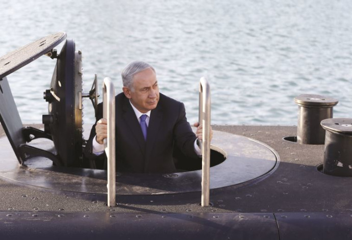 רה"מ בנימין נתניהו חונך את הצוללת אח"י רהב (צילום:  רויטרס)