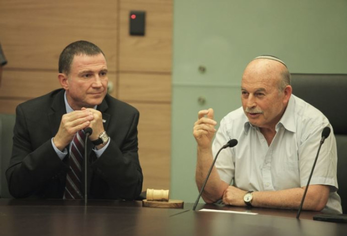ניסן סלומינסקי ויולי אדלשטיין (צילום:  יצחק הררי, פלאש 90)