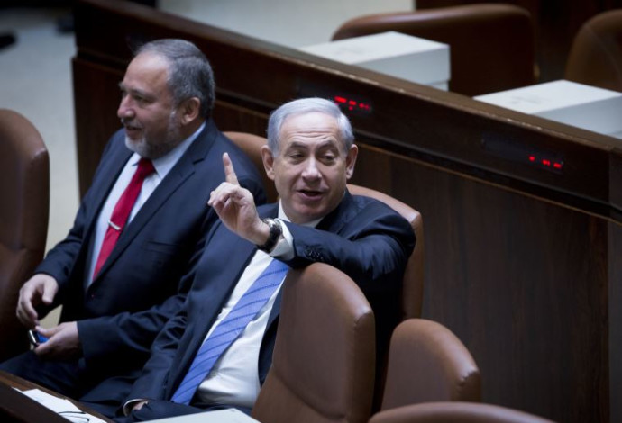 בנימין נתניהו ואביגדור ליברמן (צילום:  מרים אלסטר, פלאש 90)