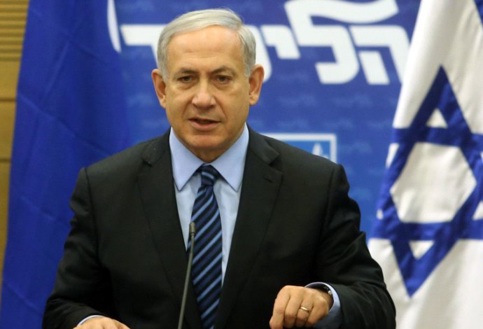 בנימין נתניהו בישיבת הליכוד  (צילום:  מרק ישראל סלם)