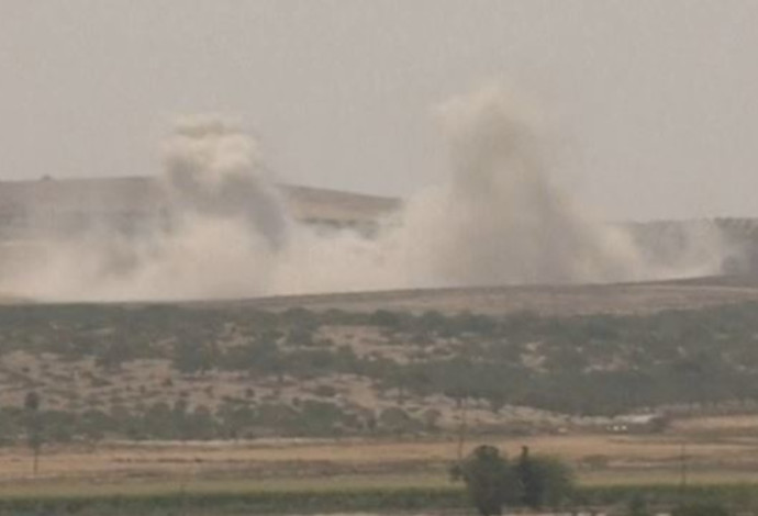 תקיפה של צבא טורקיה בצפון סוריה (צילום:  צילום מסך)