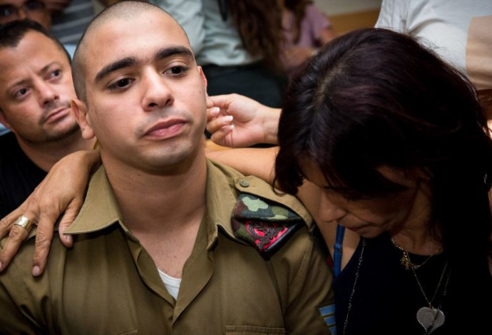 אלאור אזריה במשפטו (צילום:  פלאש 90)