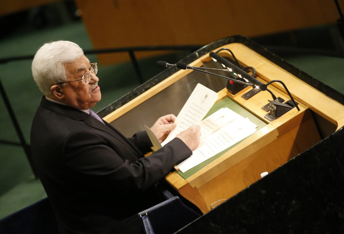 אבו מאזן בנאומו באו"ם (צילום:  רויטרס)