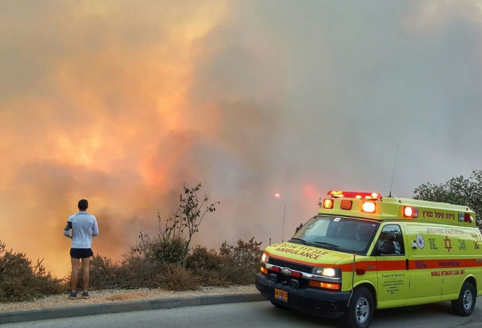 גל שריפות ברחבי הארץ (צילום:  תיעוד מבצעי מד"א)