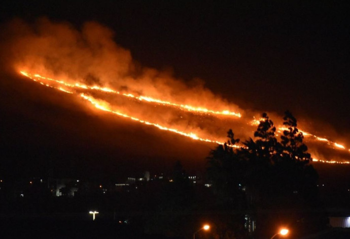 שריפה באזור כרמיאל (צילום:  כיבוי אווירי)