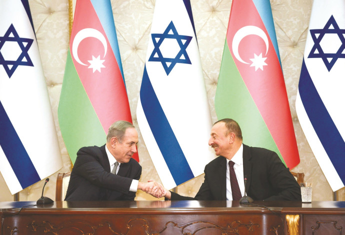 נשיא אזרבייג'ן אילהם אלייב וראש הממשלה בנימין נתניהו (צילום:  חיים צח, לע"מ)