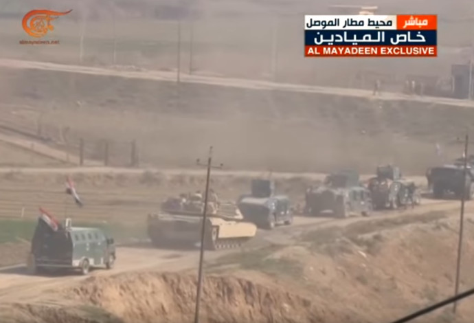 כניסת הכוחות העיראקיים למוסול, אל מיאדין (צילום:  צילום מסך)