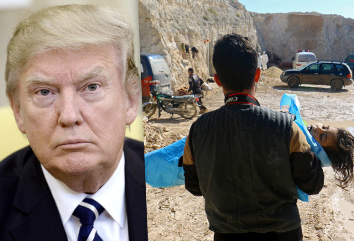 דונלד טראמפ, מתקפה כימית בסוריה (צילום:  Getty images,רויטרס)
